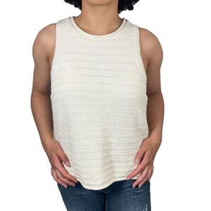 Cream textured Madewell knit sleeveless tank soft minimalistic